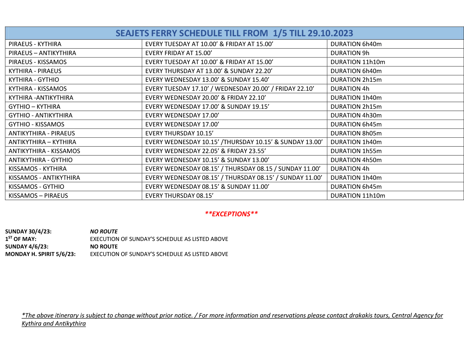 AQUA JEWEL SITE SCHEDULE ENGLISH 1ST MAY TO 29 OCTOBER